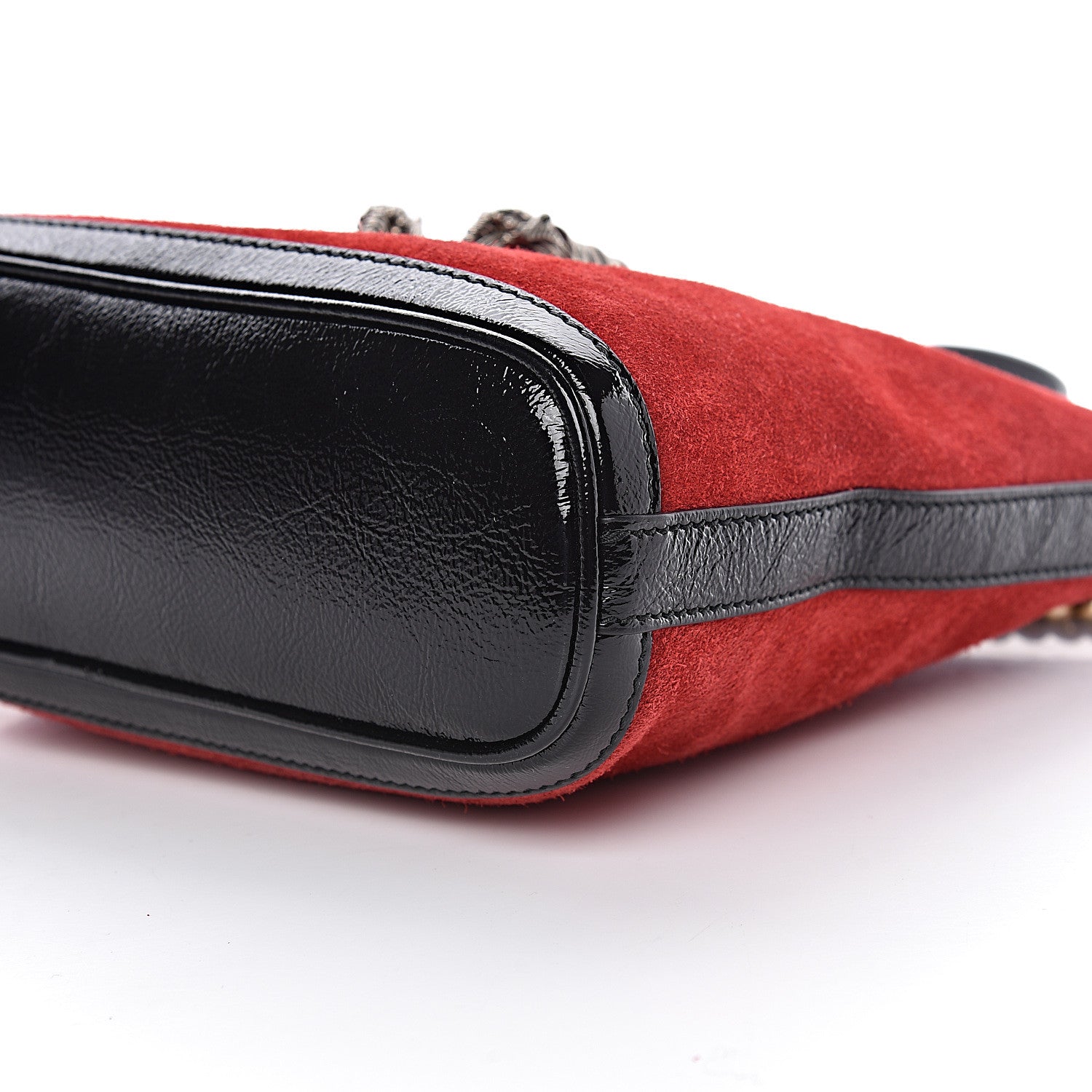 Gucci Suede Patent Medium Dionysus Bucket Bag Red 12 of 13