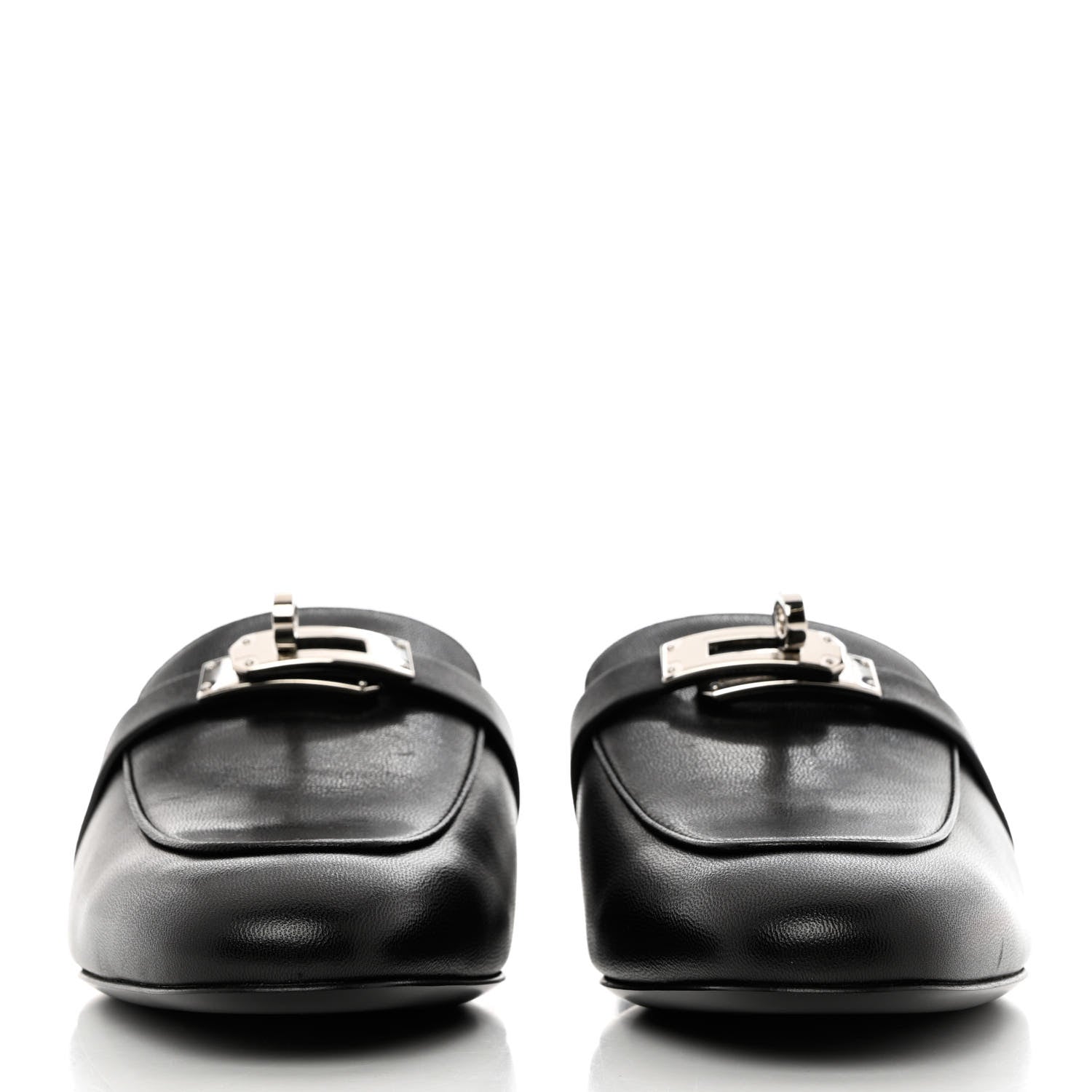 Hermes Goatskin Oz Mules 37 Black 2 of 11