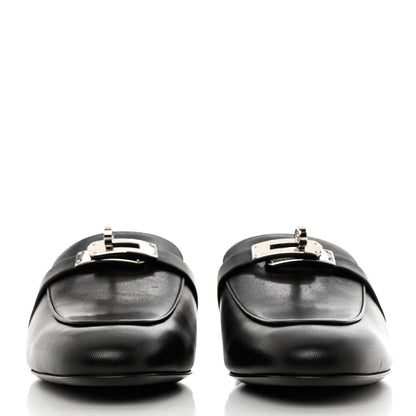 Hermes Goatskin Oz Mules 37 Black 2 of 11