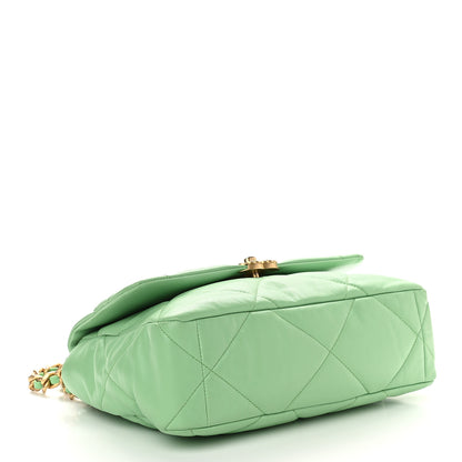 Chanel Lambskin Quilted Large Chanel 19 Flap Light Green 4 of 9