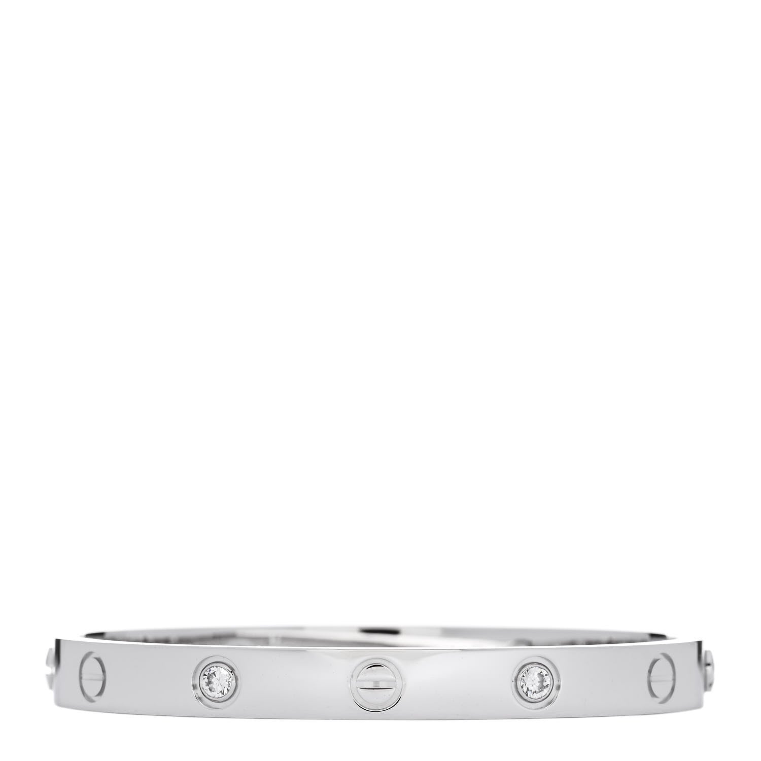 Cartier 18K White Gold 4 Diamond LOVE Bracelet 16 1 of 7