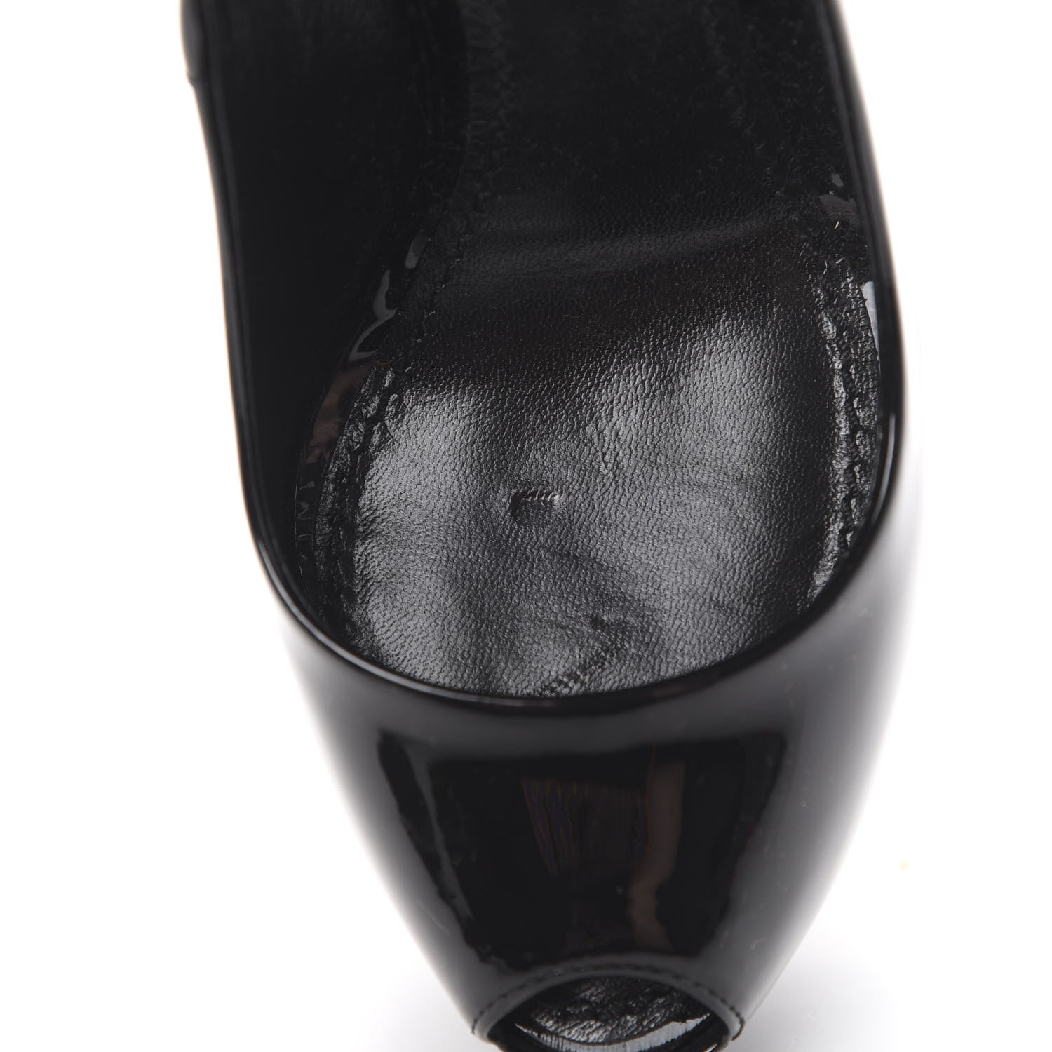 Louis Vuitton Patent Oh Really Peep Toe Pumps 35 Black 10 of 11