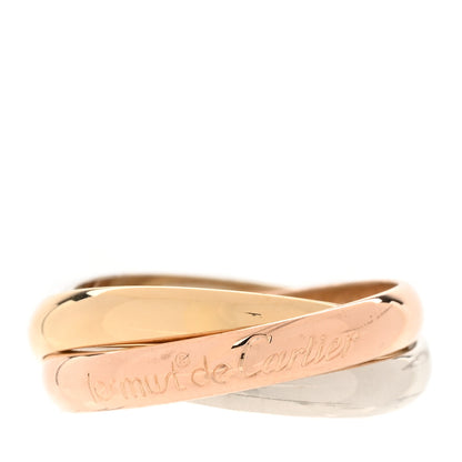 Cartier 18K Pink Yellow White Gold Classic Les Must De Cartier Trinity Ring 57 8 1 of 4