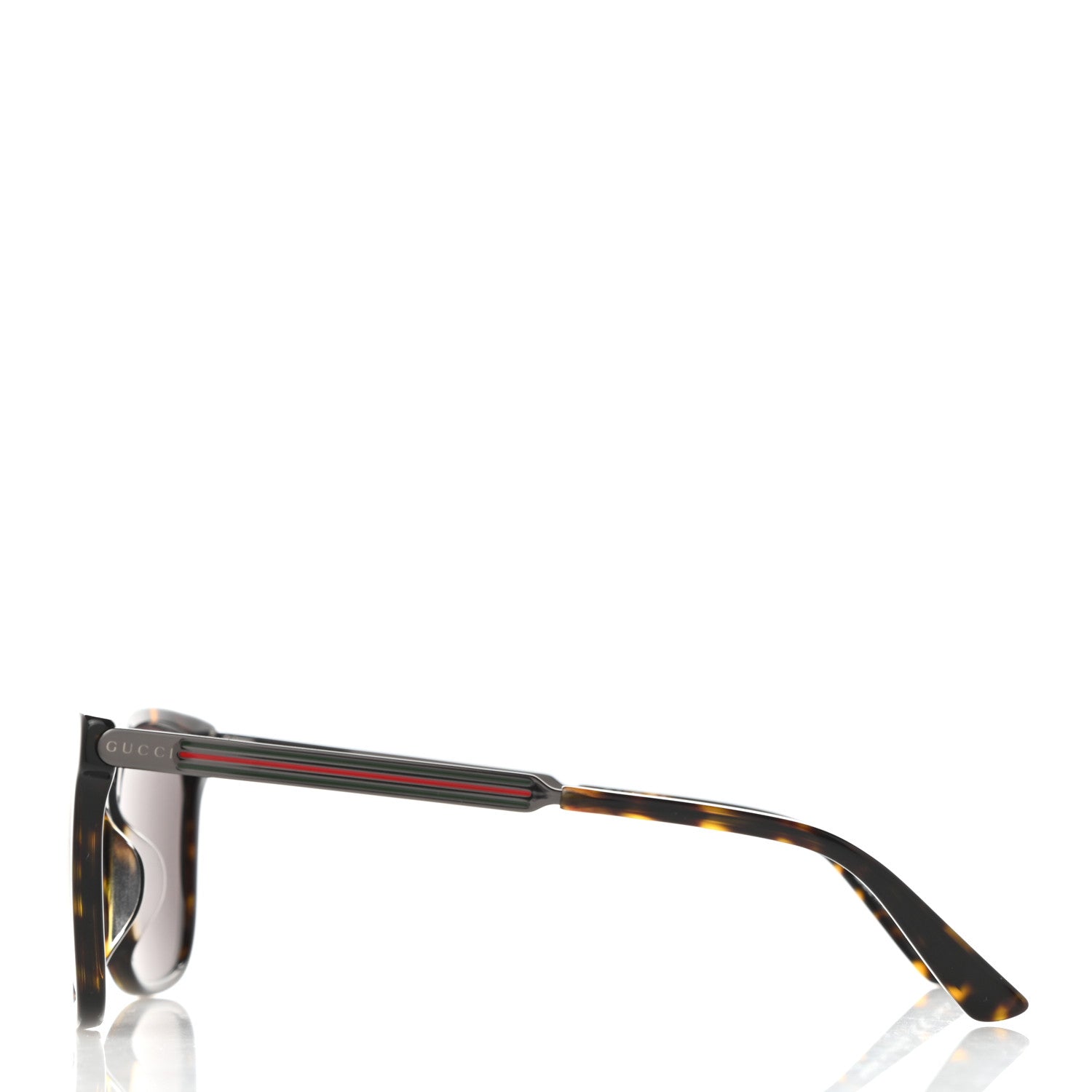 Gucci Acetate Square Frame Web Sunglasses GG0078SK Tortoise 3 of 9