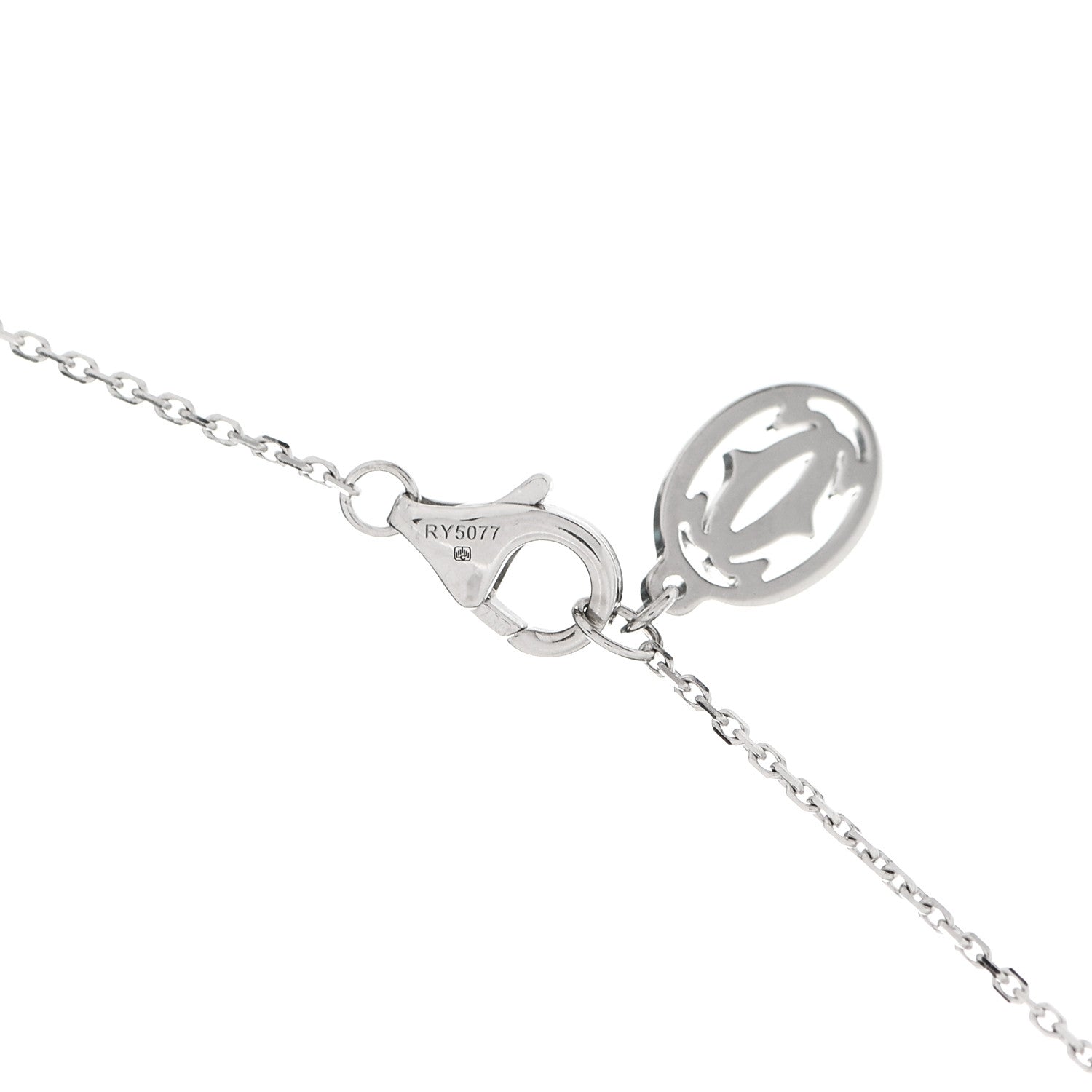 Cartier 18K White Gold Diamond Heart Paved Pendant Necklace 5 of 5