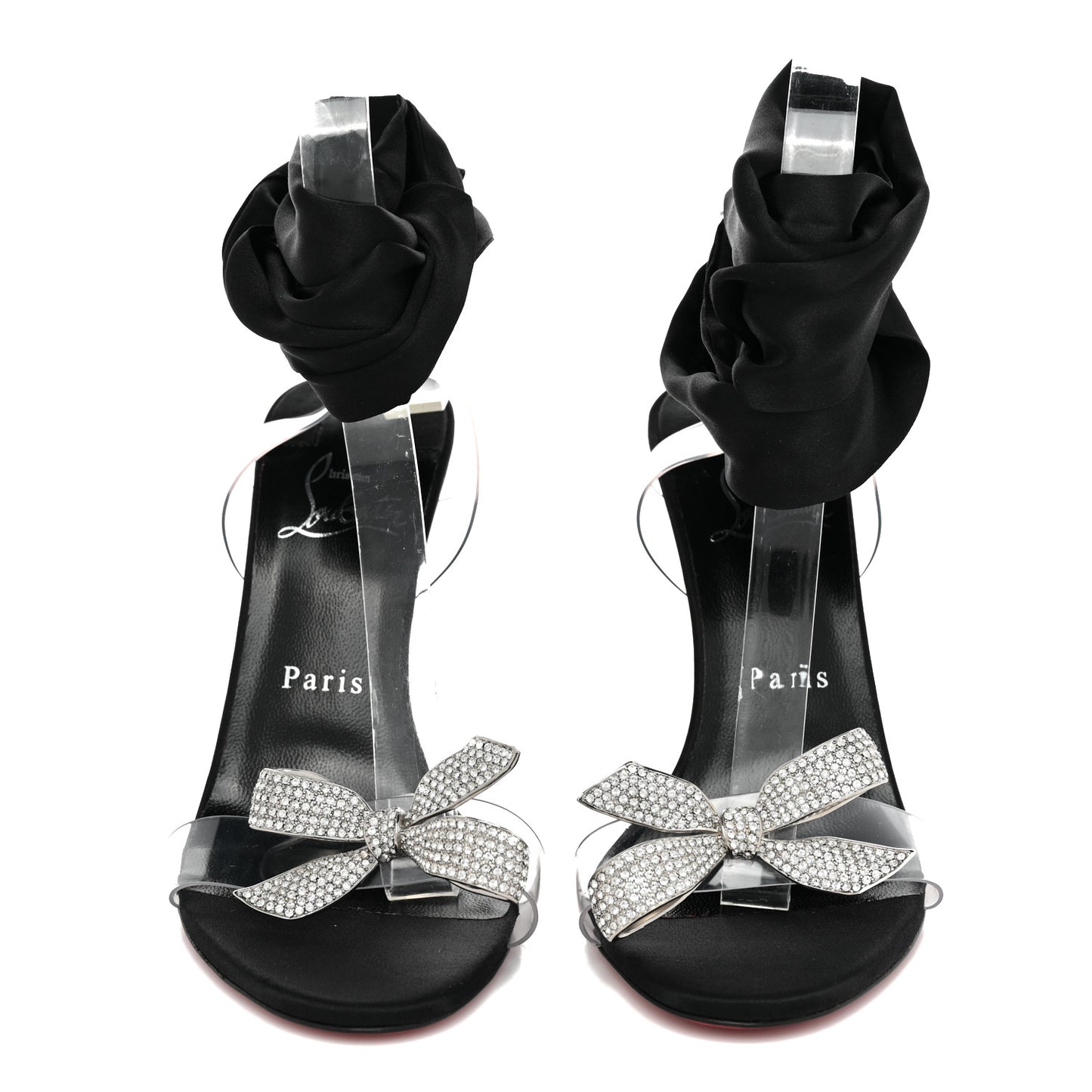 Satin Crystal PVC Astrinodo 100 Sandals 37 Black