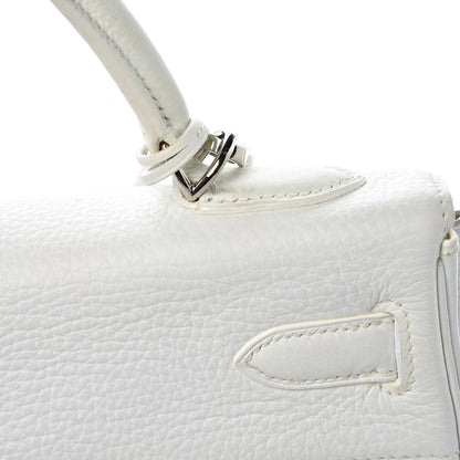Hermes Taurillon Clemence Toile Kelly Retourne 32 White 35 of 40