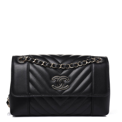 Chanel Calfskin Quilted Small Daily Chevron Flap Black 1 of 15