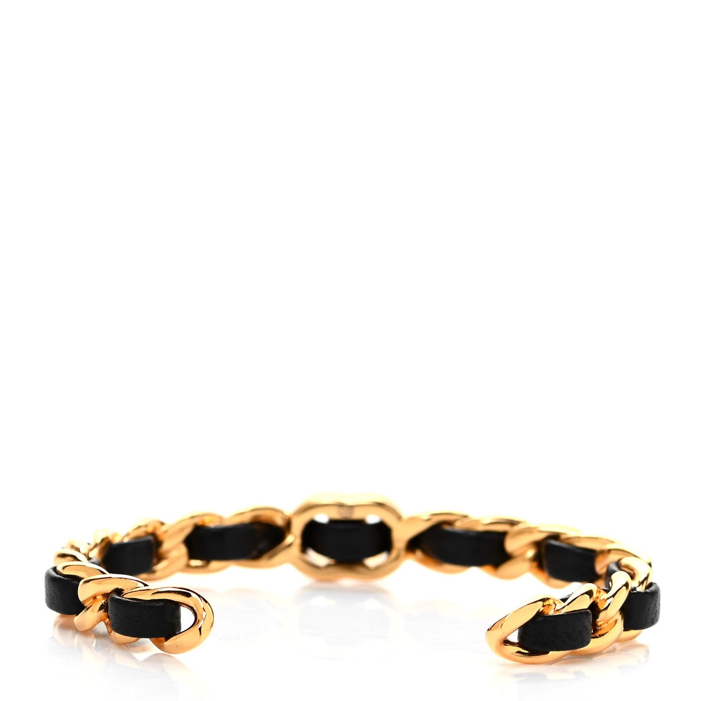 Lambskin More Is More Cuff Bracelet Black Gold