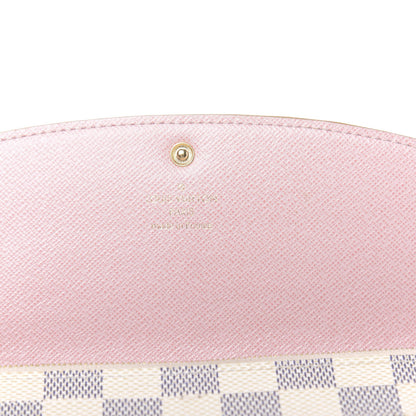 Louis Vuitton Damier Azur Emilie Wallet Rose Ballerine 6 of 11