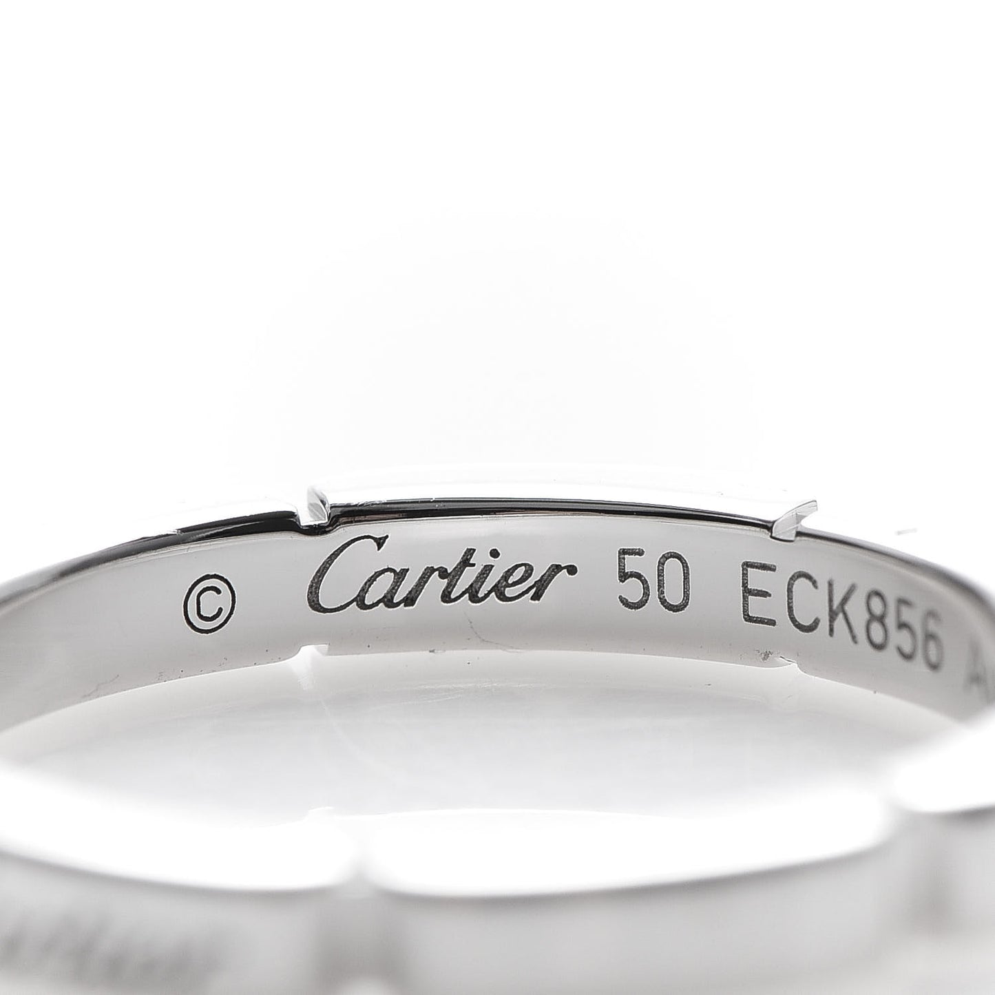 18K White Gold 2.5mm Maillon Panthere Wedding Band Ring 50 5.25