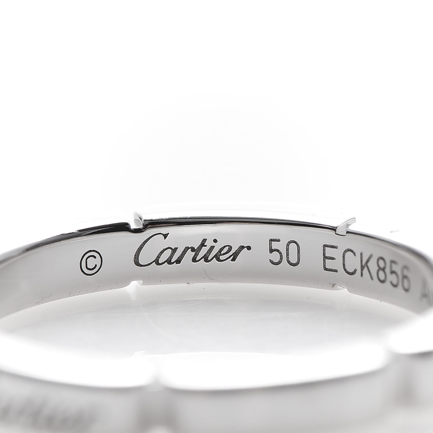 Cartier 18K White Gold 2.5mm Maillon Panthere Wedding Band Ring 50 5.25 4 of 5