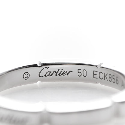 Cartier 18K White Gold 2.5mm Maillon Panthere Wedding Band Ring 50 5.25 4 of 5