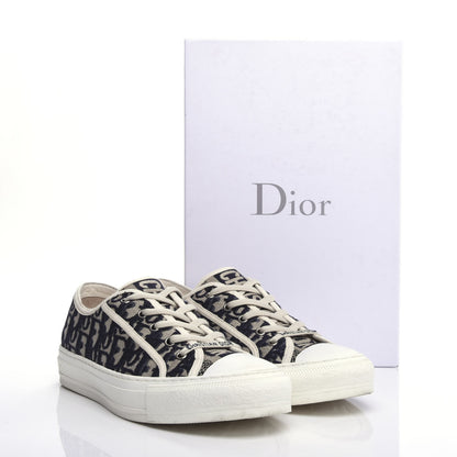 Christian Dior Canvas Oblique Walk'N'Dior Low Top Sneakers 42 Deep Blue 9 of 9
