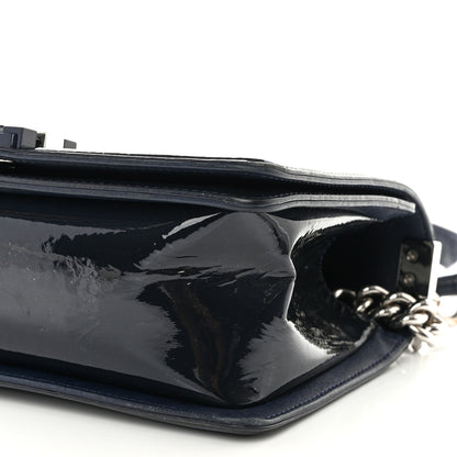 Chanel Patent Calfskin Quilted Medium Plexiglass Boy Flap Navy 10 of 11