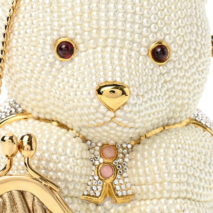 Judith Leiber Pearl Crystal Sweetheart Bear Minaudiere Clutch White 7 of 10