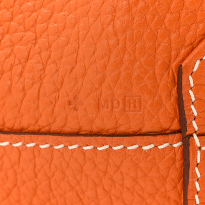 Hermes Taurillon Clemence Double Sens 45 Reversible Tote Orange Gold 11 of 18