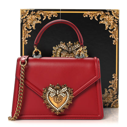Dolce & Gabbana Smooth Calfskin Small Devotion Envelope Top Handle Bag Red 10 of 10