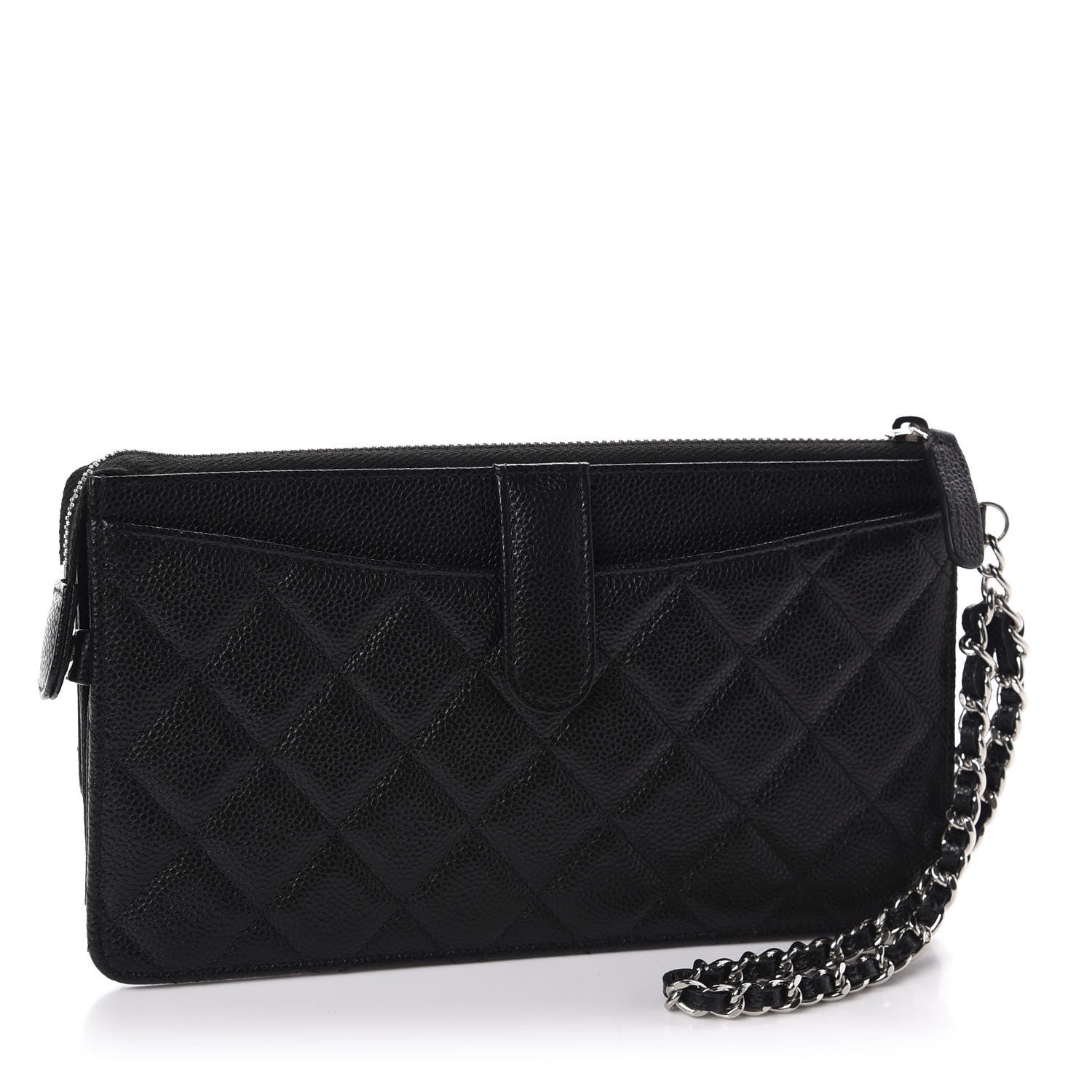 Chanel Caviar Quilted Classic Pouch With Handle Black 3 of 8