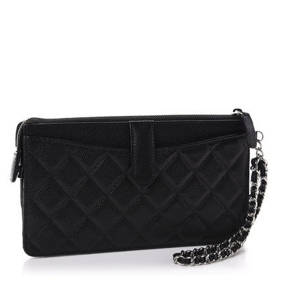 Chanel Caviar Quilted Classic Pouch With Handle Black 3 of 8