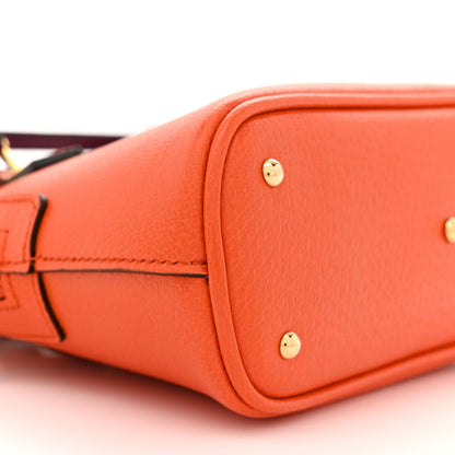 Gucci Textured Dollar Calfskin Mini Diana Dome Tote Bag Deep Orange Spicy Cyclamin 10 of 12