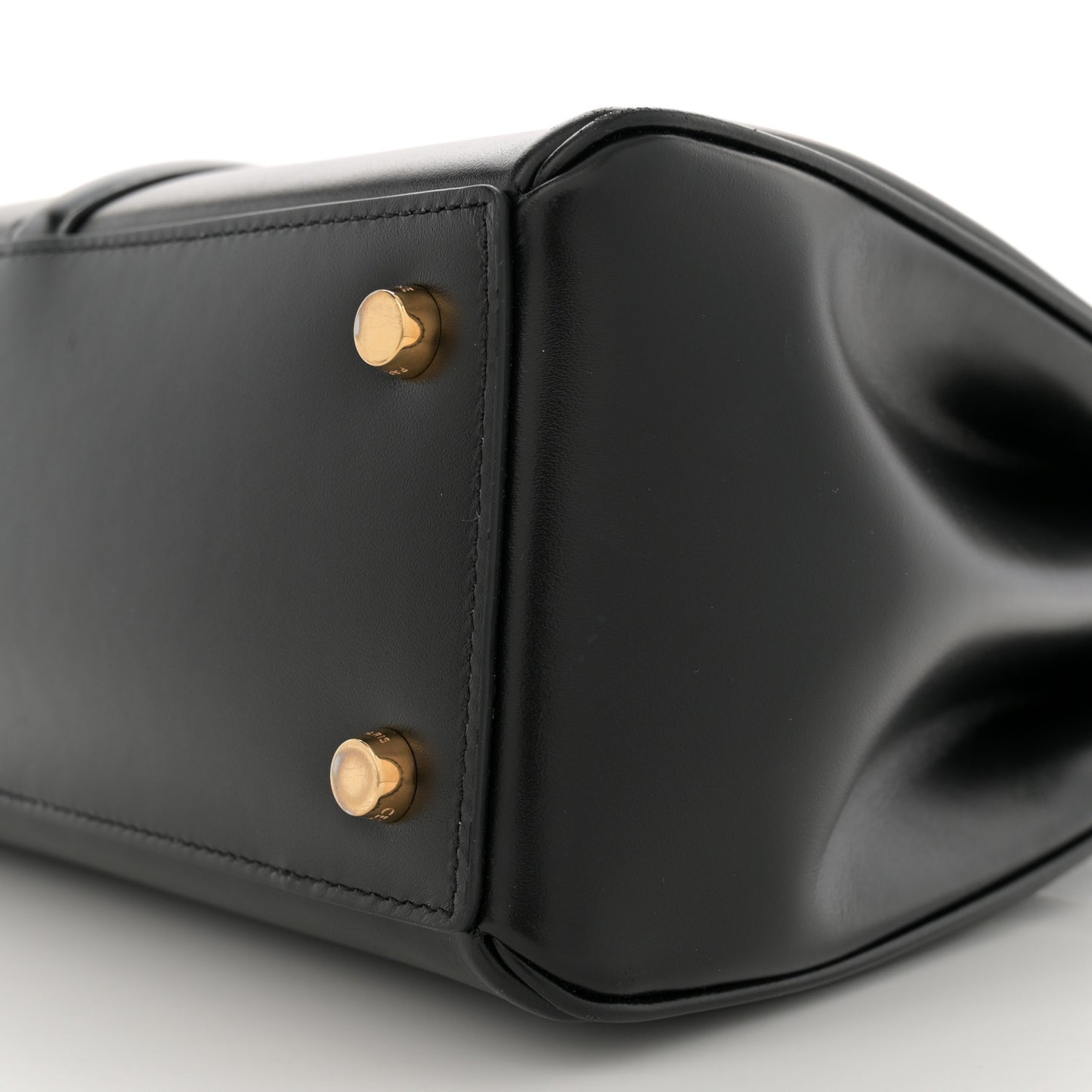 Satinated Calfskin Small 16 Top Handle Bag Black