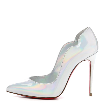 Christian Louboutin Metallic Patent Psychic Hot Chick 100 Pumps 35 White 1 of 7