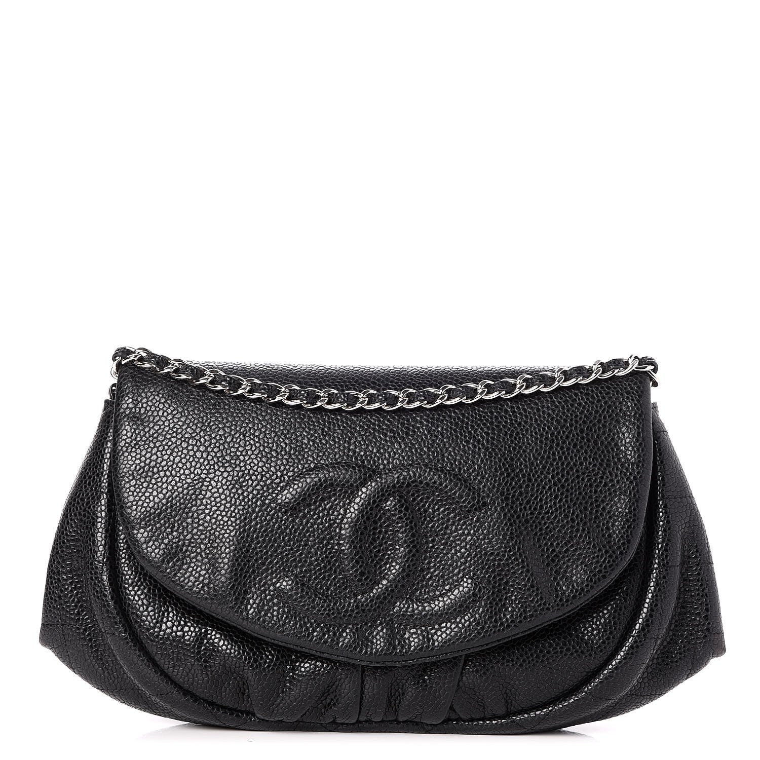 Chanel Caviar Half Moon Wallet On Chain WOC Black 1 of 8