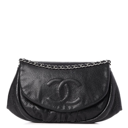 Chanel Caviar Half Moon Wallet On Chain WOC Black 1 of 8