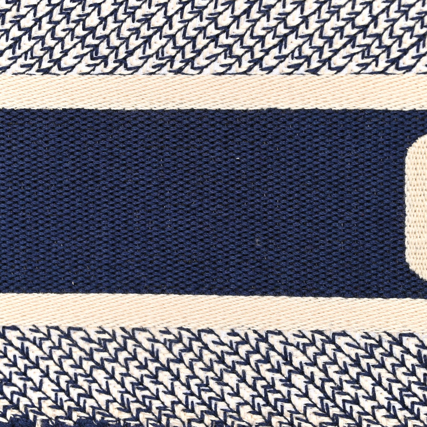 Christian Dior Canvas Embroidered Forte Dei Marmi Striped Book Tote Blue 15 of 22