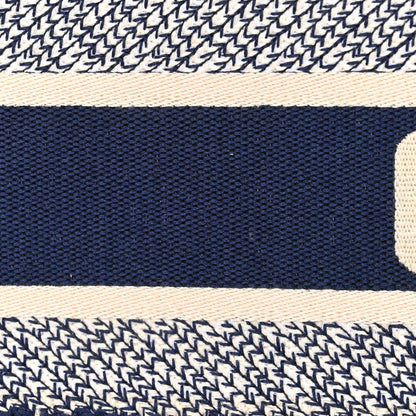 Christian Dior Canvas Embroidered Forte Dei Marmi Striped Book Tote Blue 15 of 22