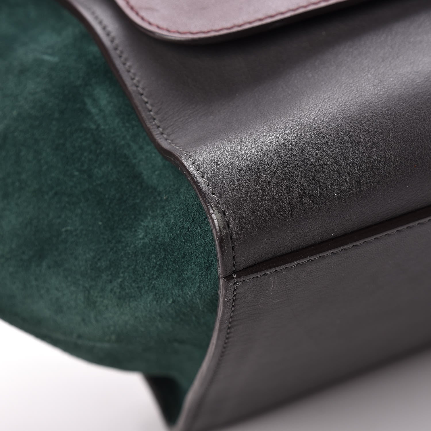 Celine Smooth Calfskin Suede Medium Tri-Color Trapeze Green Burgundy 12 of 15