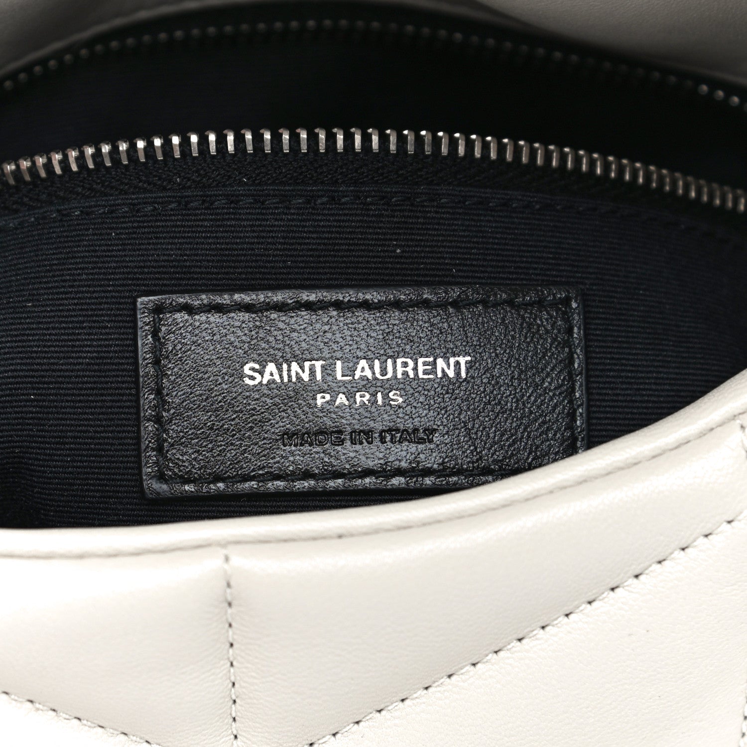 Saint Laurent Lambskin Quilted Toy Loulou Puffer Monogram Chain Satchel Blanc Vintage 7 of 16