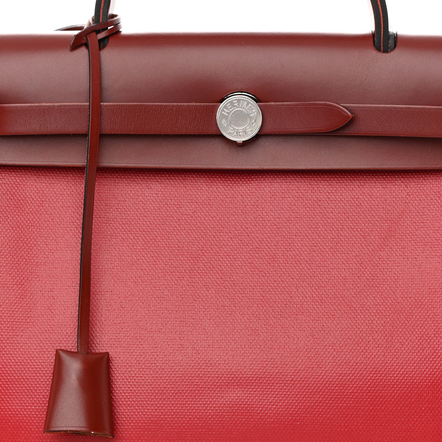 Hermes Toile H Berline Vache Hunter Herbag Zip PM 31 Rouge Piment Ecru 9 of 14
