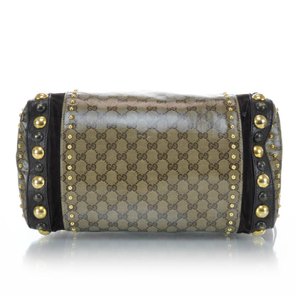 Gucci Crystal Monogram Studded Large Babouska Boston 5 of 10