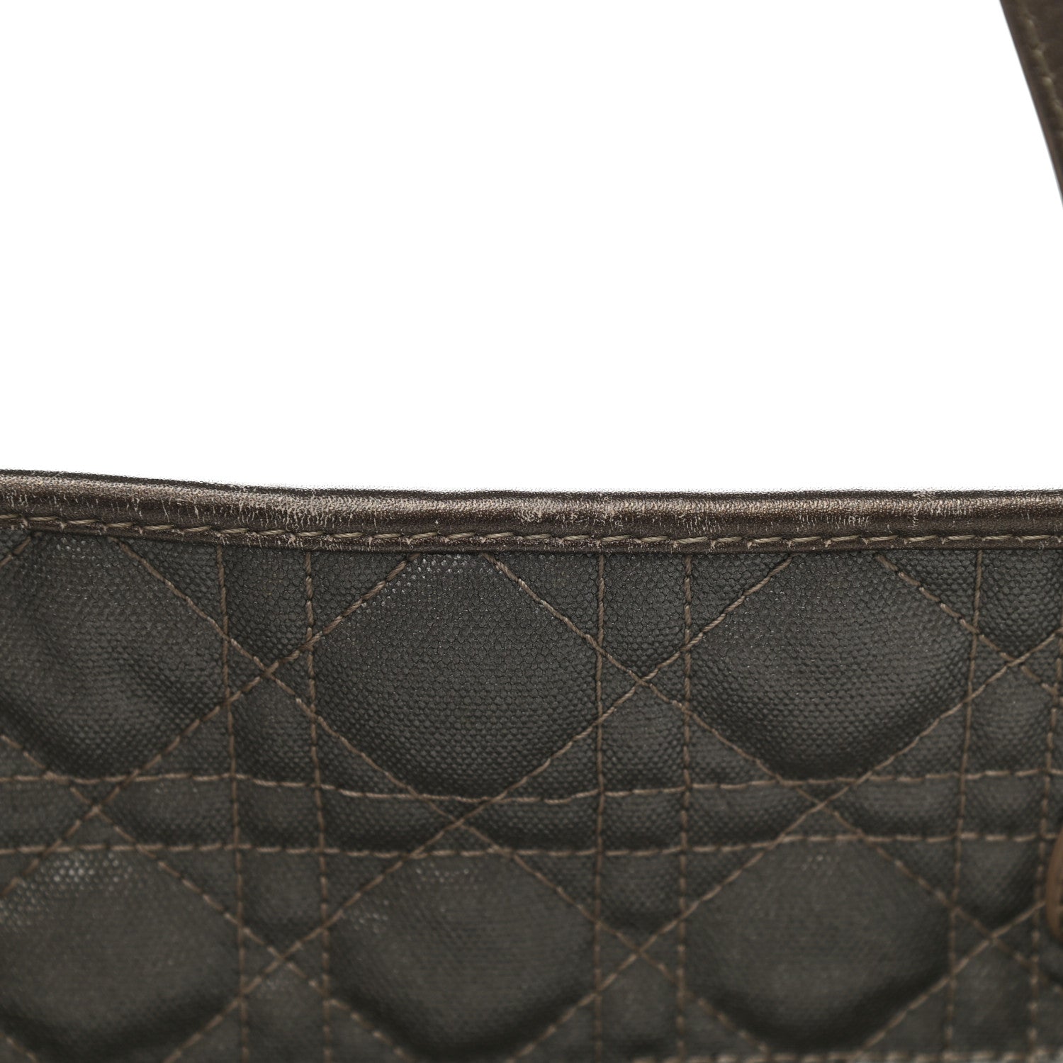 Christian Dior Coated Canvas Cannage Large Panarea Tote Grey 17 of 19