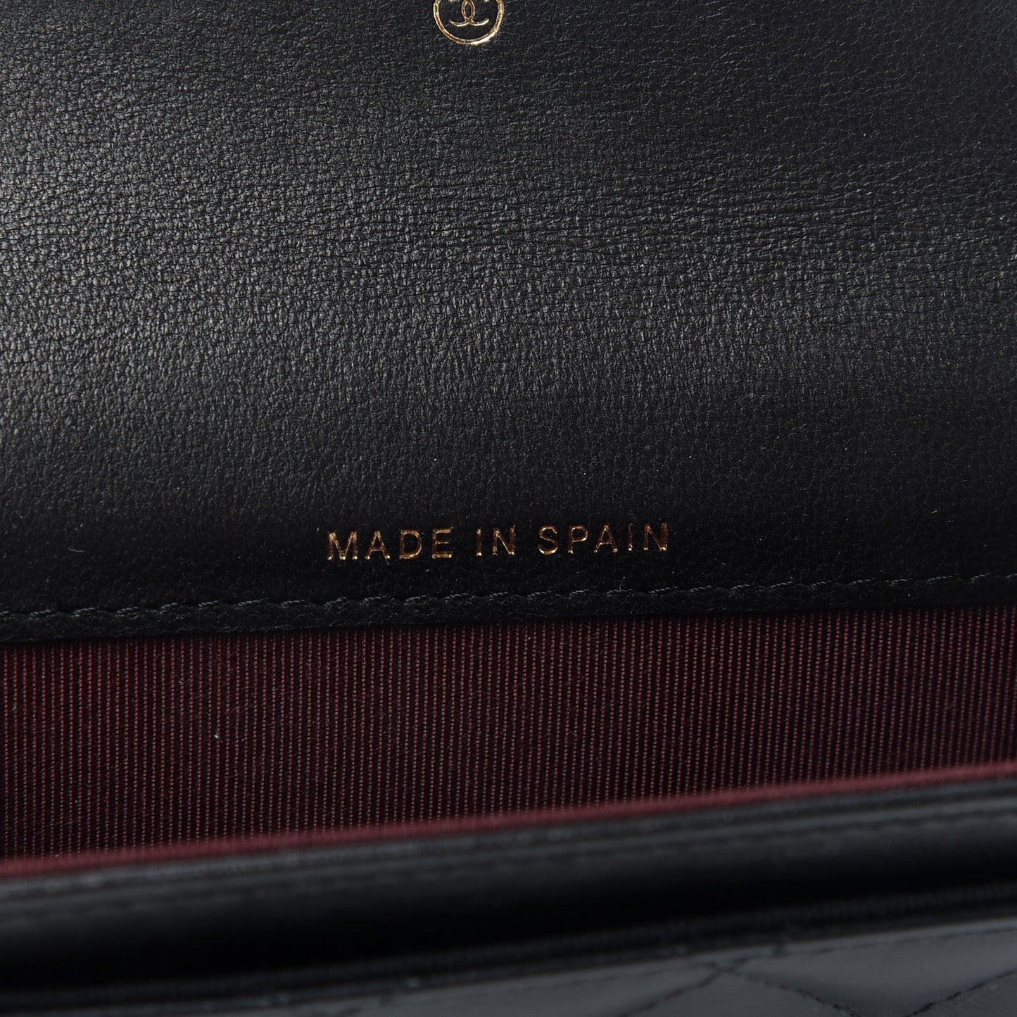 Aged Calfskin Quilted Reissue Flap Card Holder Black