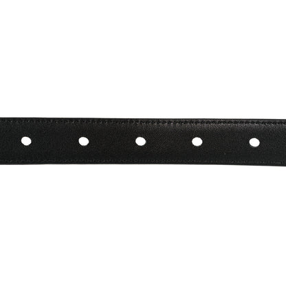 Saint Laurent Smooth Calfskin Monogram Narrow Square Buckle Belt 70 28 Black 4 of 6