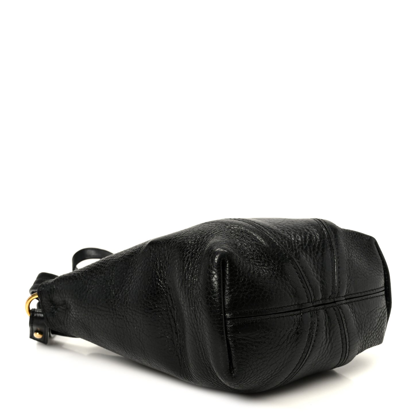 Grained Calfskin Small Spin Tote Black