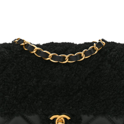 Chanel Shearling Lambskin Quilted Mini Furry Coco Flap Black 8 of 10