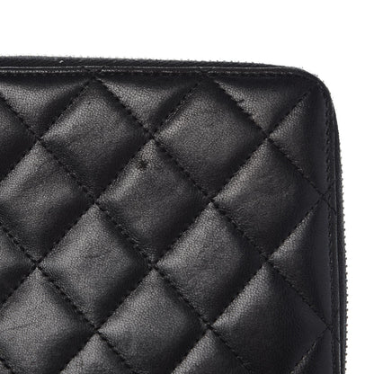 Chanel Lambskin Quilted Large Zip Around Organizer Wallet Black 11 of 13