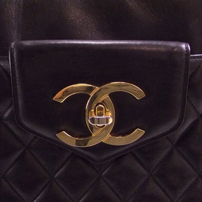 Chanel Vintage Leather XXL Jumbo Black 7 of 12