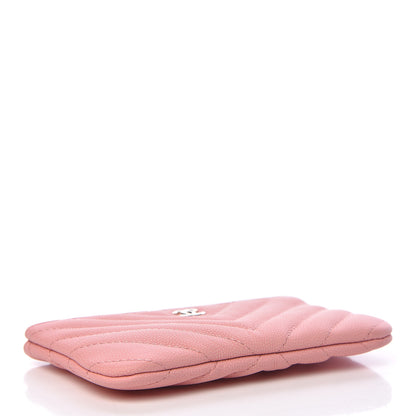 Chanel Caviar Chevron Quilted Small Cosmetic Case Pink 4 of 8
