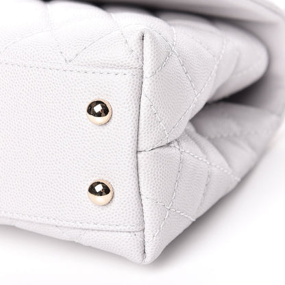 Chanel Caviar Quilted Mini Coco Handle Flap Light Grey 10 of 11