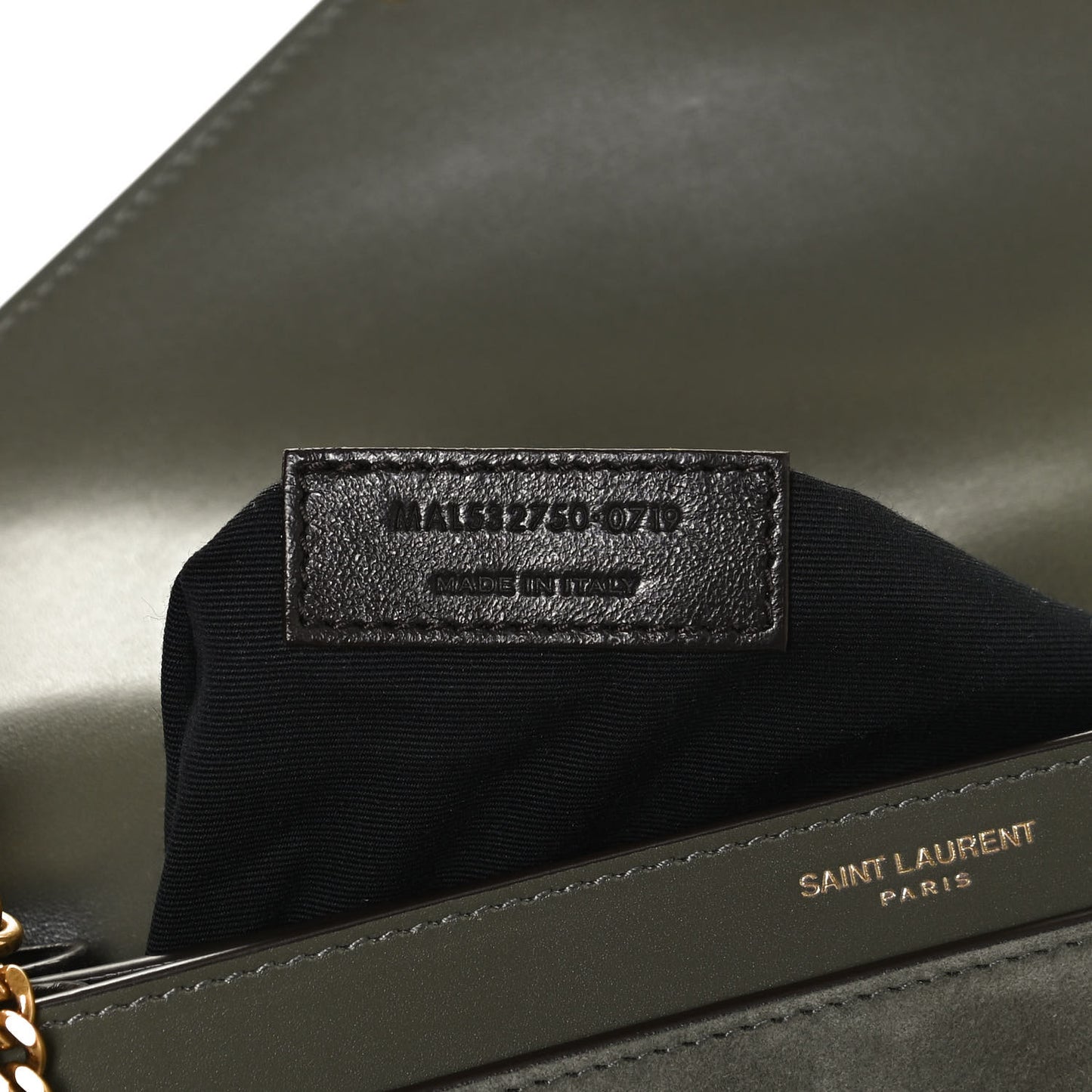 Smooth Calfskin Suede Monogram Cassandra Clasp Bag Olive Green