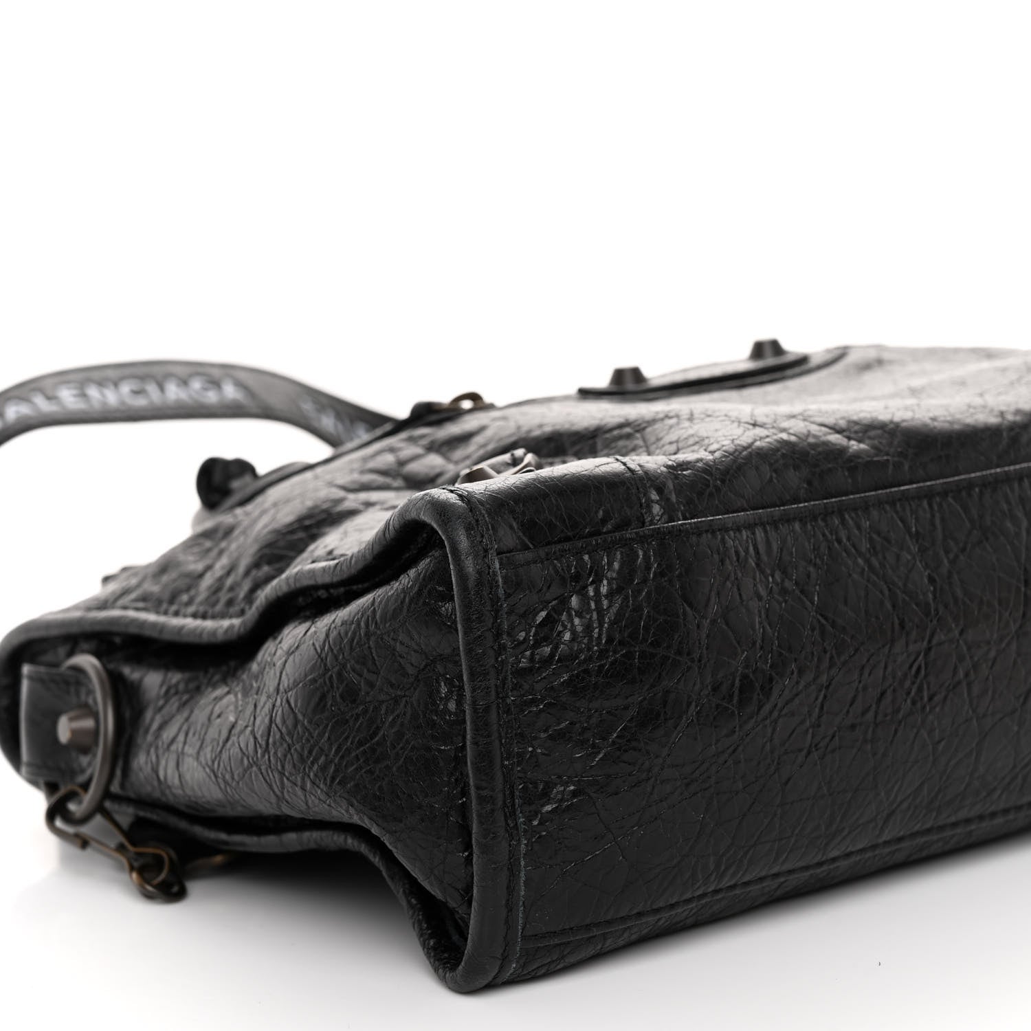 Balenciaga Agneau Classic Hardware S City Logo Strap Black White 9 of 10
