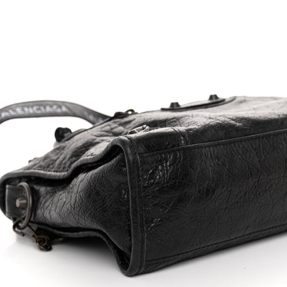 Balenciaga Agneau Classic Hardware S City Logo Strap Black White 9 of 10