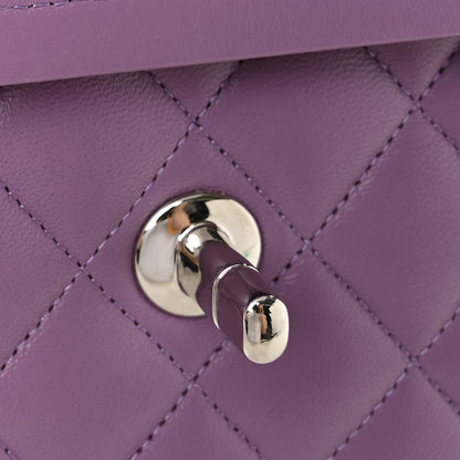 Chanel Lambskin Quilted Small Double Flap Purple 11 of 11