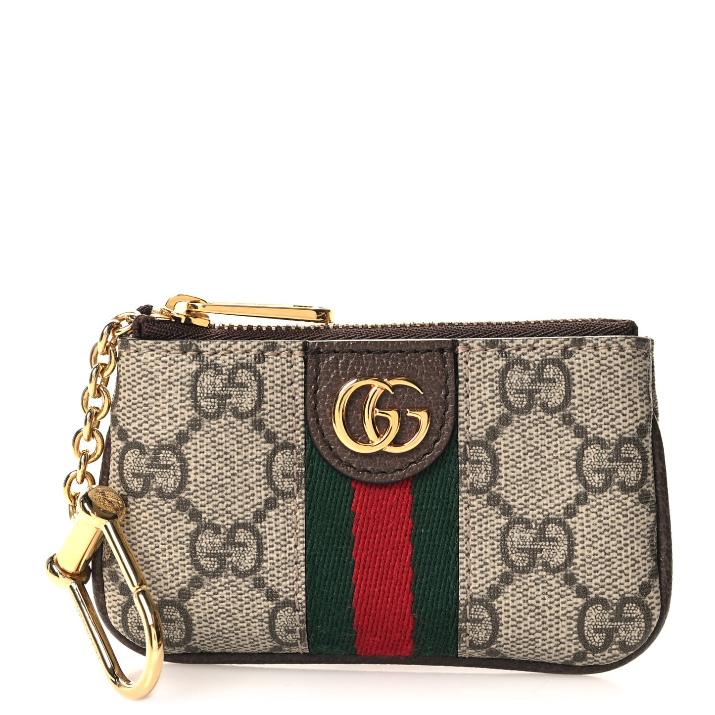 GG Supreme Monogram Web Ophidia Key Case Beige New Acero