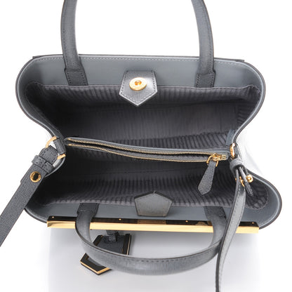 Fendi Vitello Elite Petite 2Jours Tote Grigio Grigio Chiaro 6 of 8